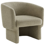28 Inch Curved Boucle Fabric Barrel Accent Chair