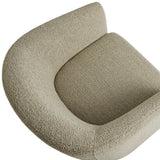 28 Inch Curved Boucle Fabric Barrel Accent Chair