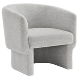 28 Inch Curved Boucle Fabric Barrel Accent Chair