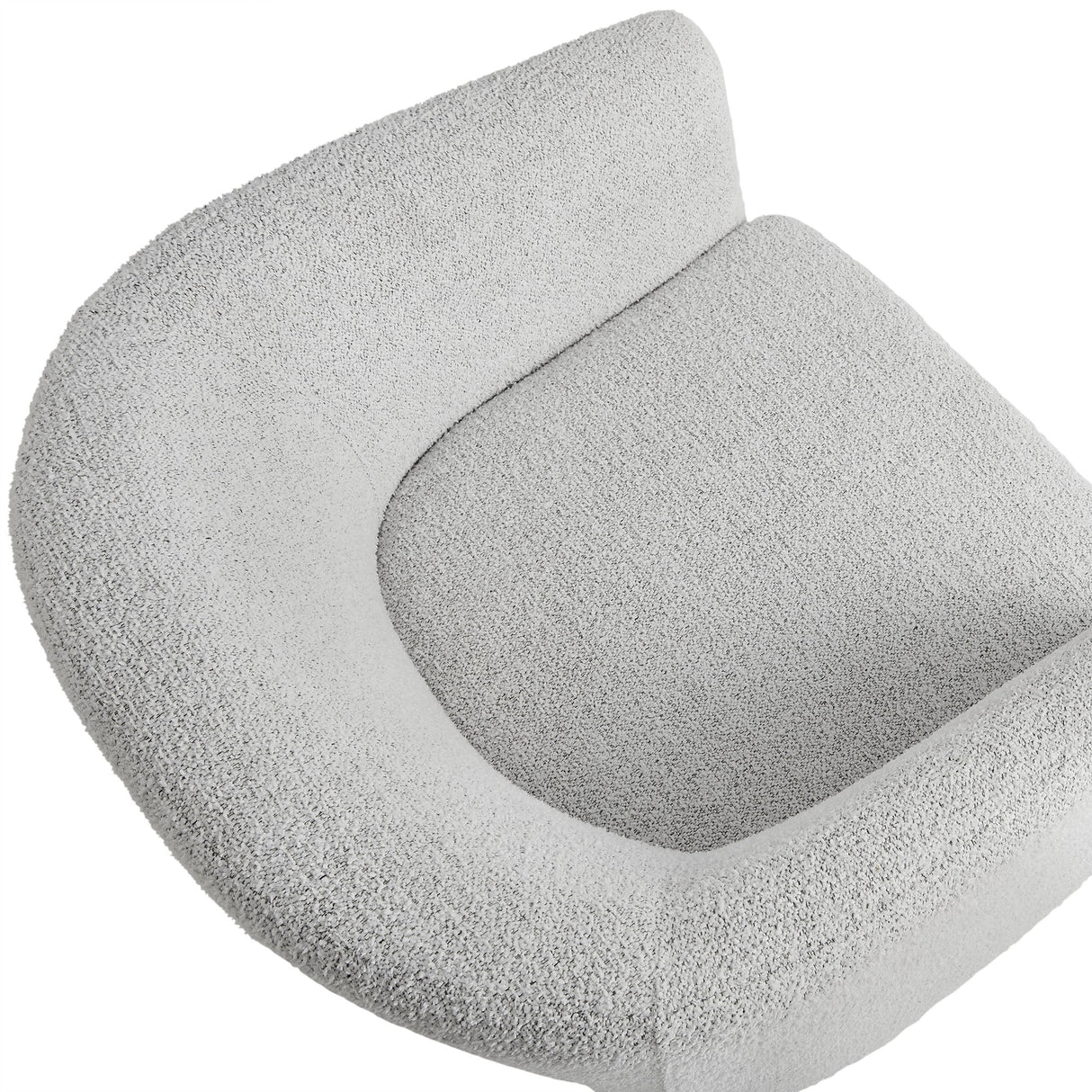 28 Inch Curved Boucle Fabric Barrel Accent Chair
