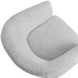 28 Inch Curved Boucle Fabric Barrel Accent Chair