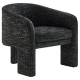 27 Inch Boucle Fabric Barrel Accent Chair with 3-Leg Design