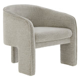 27 Inch Boucle Fabric Barrel Accent Chair with 3-Leg Design