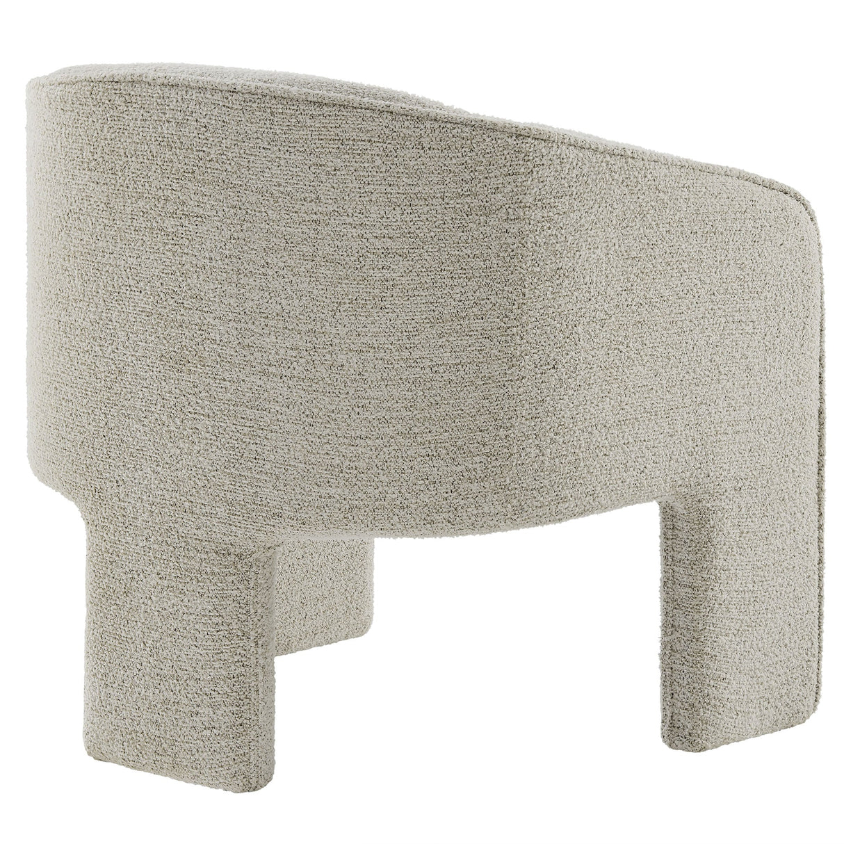 27 Inch Boucle Fabric Barrel Accent Chair with 3-Leg Design