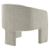 27 Inch Boucle Fabric Barrel Accent Chair with 3-Leg Design