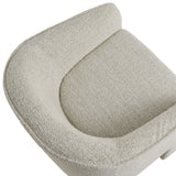 27 Inch Boucle Fabric Barrel Accent Chair with 3-Leg Design