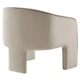 27 Inch Greer Modern Performance Velvet Barrel Accent Chair with 3-Leg Design