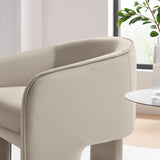 27 Inch Greer Modern Performance Velvet Barrel Accent Chair with 3-Leg Design