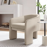 27 Inch Greer Modern Performance Velvet Barrel Accent Chair with 3-Leg Design