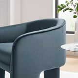 27 Inch Greer Modern Performance Velvet Barrel Accent Chair with 3-Leg Design