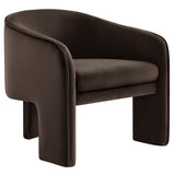 27 Inch Greer Modern Performance Velvet Barrel Accent Chair with 3-Leg Design