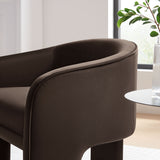 27 Inch Greer Modern Performance Velvet Barrel Accent Chair with 3-Leg Design