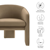 27 Inch Greer Modern Performance Velvet Barrel Accent Chair with 3-Leg Design