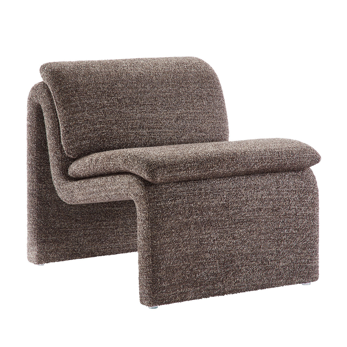 27 Inch Boucle Fabric Armless Accent Chair