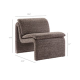 27 Inch Boucle Fabric Armless Accent Chair