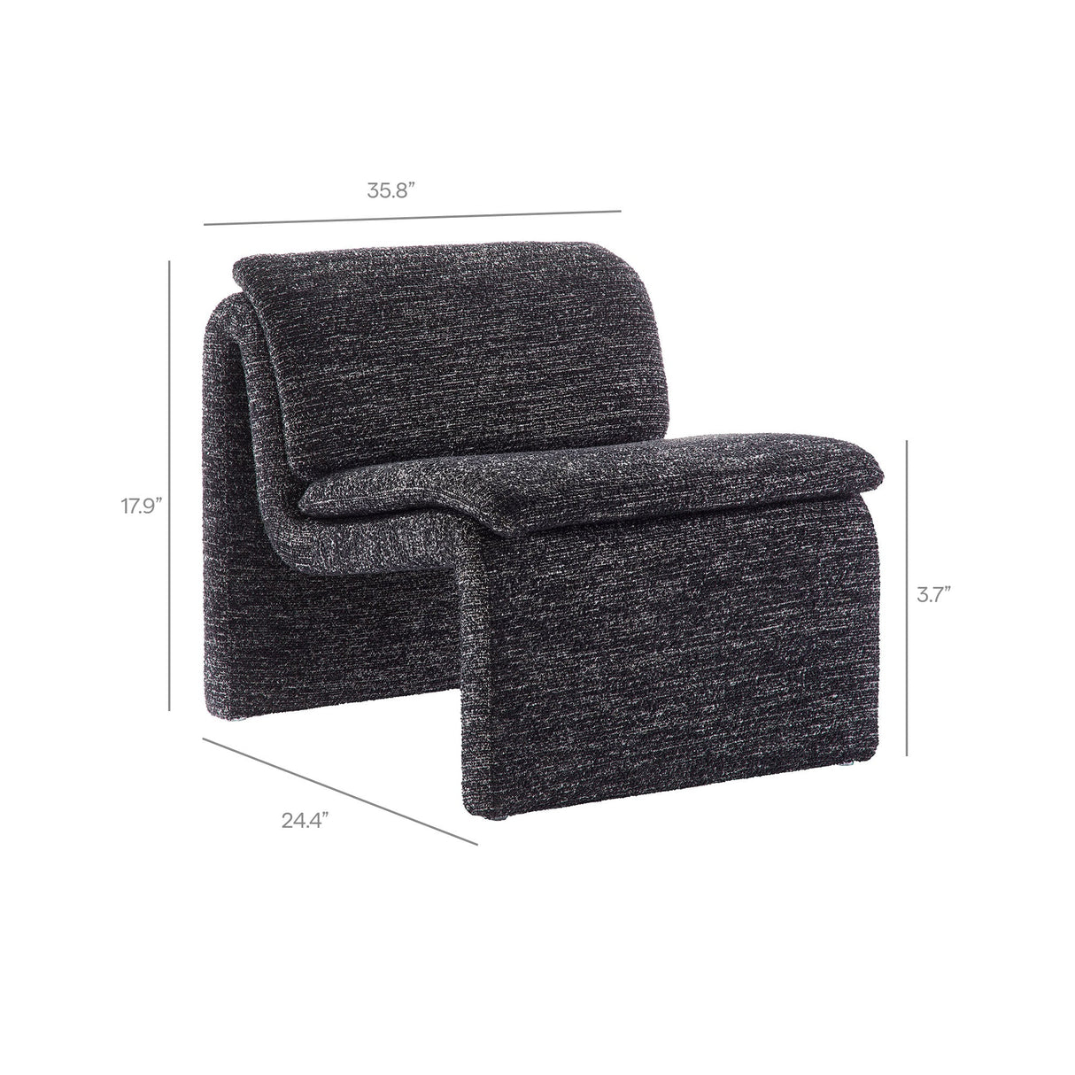 27 Inch Boucle Fabric Armless Accent Chair