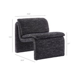 27 Inch Boucle Fabric Armless Accent Chair