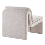 27 Inch Boucle Fabric Armless Accent Chair