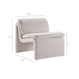 27 Inch Boucle Fabric Armless Accent Chair
