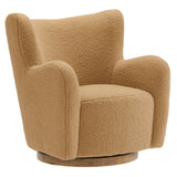 31 Inch Wingback Sherpa Swivel Accent Chair