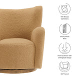 31 Inch Wingback Sherpa Swivel Accent Chair