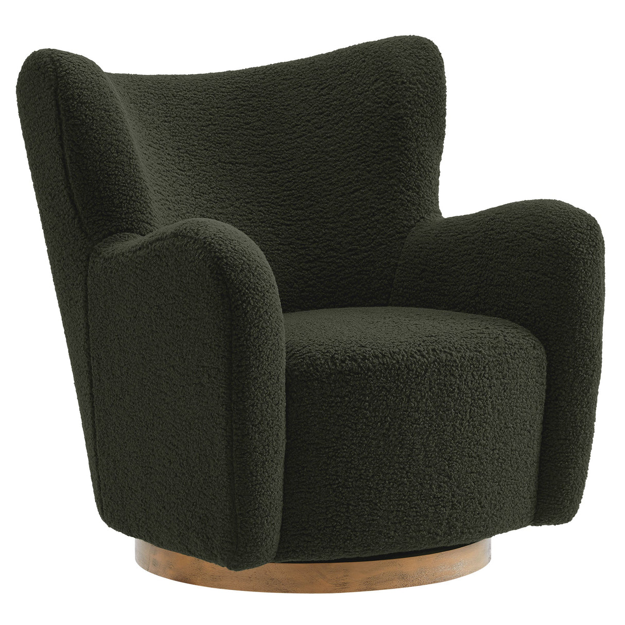 31 Inch Wingback Sherpa Swivel Accent Chair