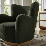 31 Inch Wingback Sherpa Swivel Accent Chair