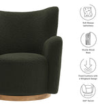 31 Inch Wingback Sherpa Swivel Accent Chair