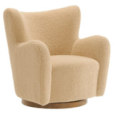 31 Inch Wingback Sherpa Swivel Accent Chair