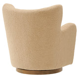 31 Inch Wingback Sherpa Swivel Accent Chair