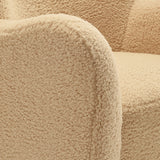 31 Inch Wingback Sherpa Swivel Accent Chair
