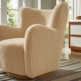 31 Inch Wingback Sherpa Swivel Accent Chair