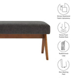 47 Inch Boucle Upholstered Accent Bench with Splayed Rubberwood Legs