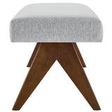 47 Inch Boucle Upholstered Accent Bench with Splayed Rubberwood Legs