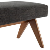 47 Inch Boucle Upholstered Accent Bench with Splayed Rubberwood Legs
