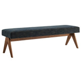 47 Inch Boucle Upholstered Accent Bench with Splayed Rubberwood Legs
