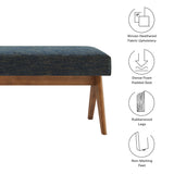 47 Inch Boucle Upholstered Accent Bench with Splayed Rubberwood Legs