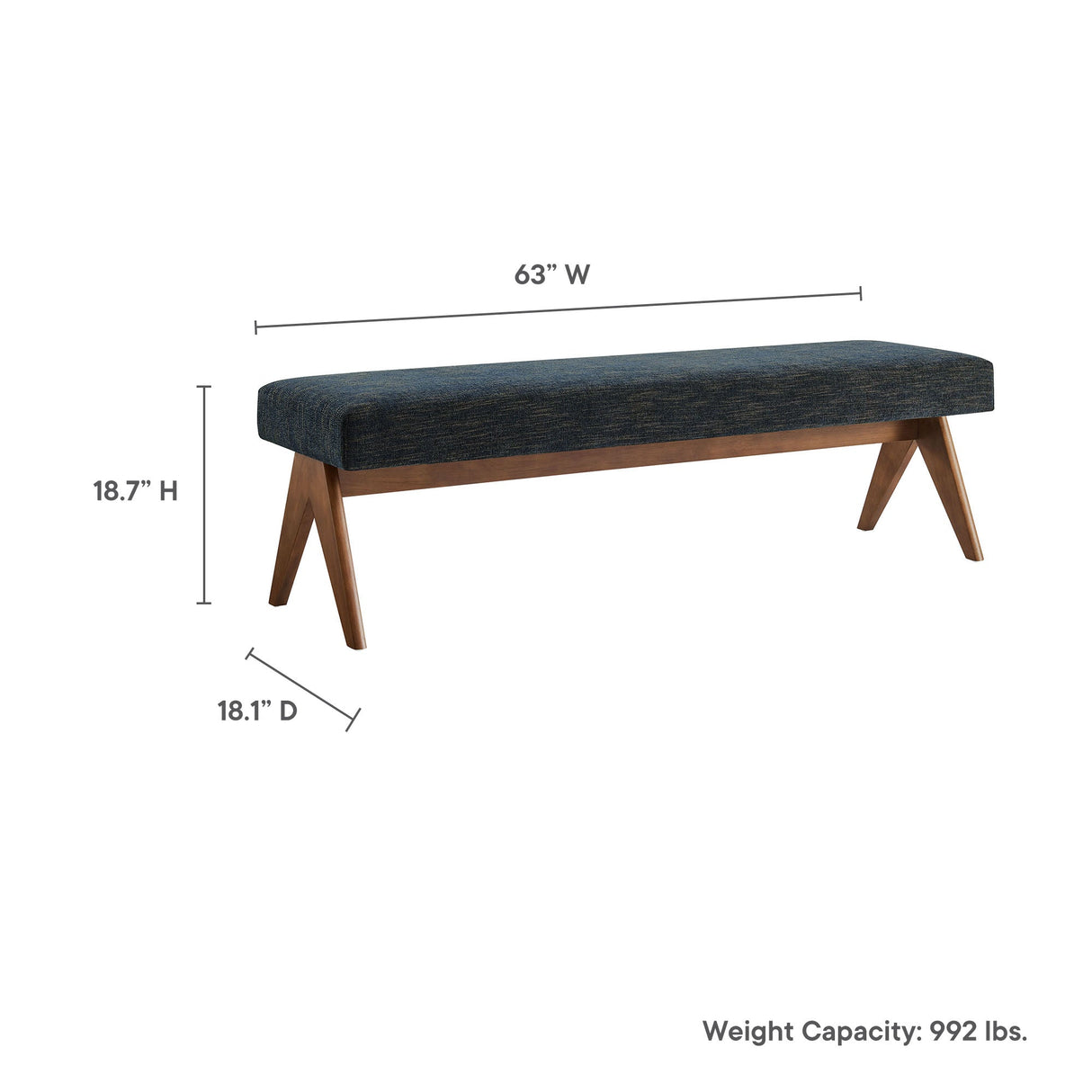47 Inch Boucle Upholstered Accent Bench with Splayed Rubberwood Legs
