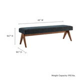 47 Inch Boucle Upholstered Accent Bench with Splayed Rubberwood Legs