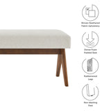 47 Inch Boucle Upholstered Accent Bench with Splayed Rubberwood Legs