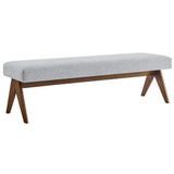 47 Inch Boucle Upholstered Accent Bench with Splayed Rubberwood Legs