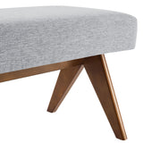 47 Inch Boucle Upholstered Accent Bench with Splayed Rubberwood Legs