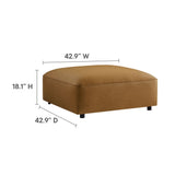 Vegan Leather Square Modular Ottoman 43 Inch