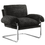 41 Inch Boucle Fabric Accent Chair with Stainless Steel Cantilever Frame