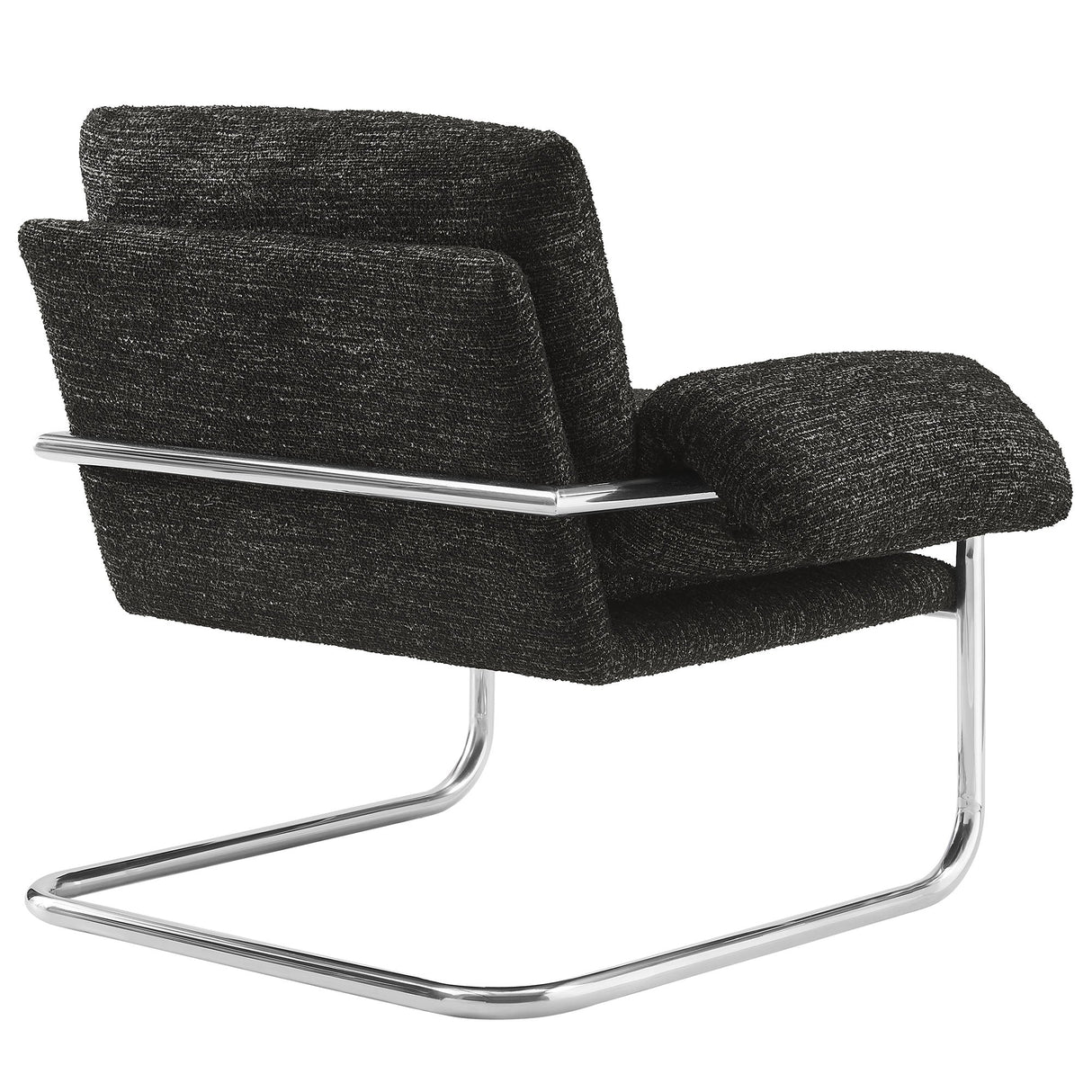 41 Inch Boucle Fabric Accent Chair with Stainless Steel Cantilever Frame