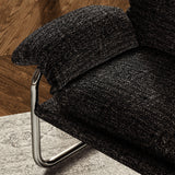 41 Inch Boucle Fabric Accent Chair with Stainless Steel Cantilever Frame