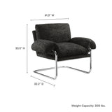 41 Inch Boucle Fabric Accent Chair with Stainless Steel Cantilever Frame