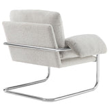 41 Inch Boucle Fabric Accent Chair with Stainless Steel Cantilever Frame