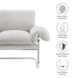 41 Inch Boucle Fabric Accent Chair with Stainless Steel Cantilever Frame
