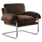 41 Inch Performance Velvet Cantilever Accent Armchair with Overstuffed Cushions